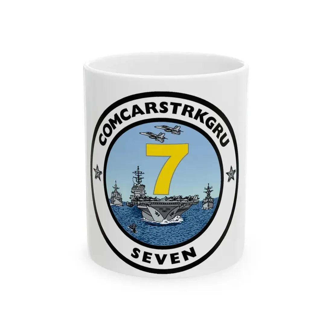 CSG 7 Carrier Strike Group Seven COMCARSTRKGRU SEVEN (U.S. Navy) White Coffee Mug 11oz - Go Mug Yourself