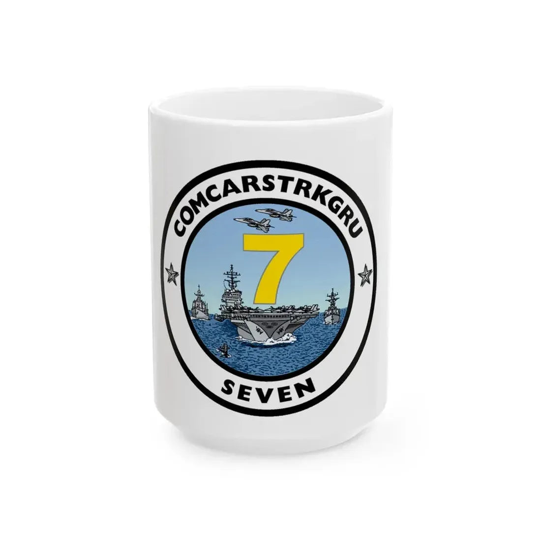 CSG 7 Carrier Strike Group Seven COMCARSTRKGRU SEVEN (U.S. Navy) White Coffee Mug 15oz - Go Mug Yourself