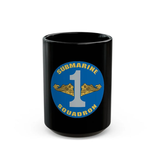 CSS 1 Gold Commander Submarine Squadron 1 (U.S. Navy) Black Coffee Mug-15oz-Go Mug Yourself