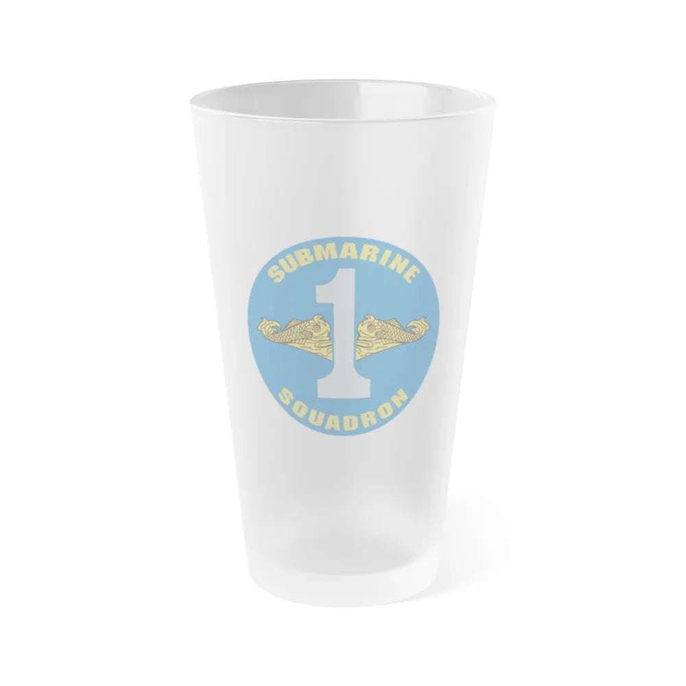 CSS 1 Gold Commander Submarine Squadron 1 (U.S. Navy) Frosted Pint Glass 16oz-Go Mug Yourself