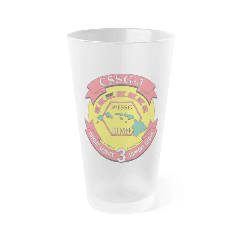 CSSG 3 Combat Service Support Group 3 (USMC) Frosted Pint Glass 16oz-Go Mug Yourself