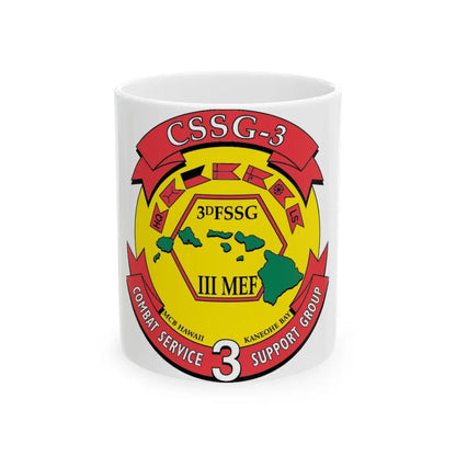 CSSG 3 Combat Service Support Group 3 (USMC) White Coffee Mug-11oz-Go Mug Yourself