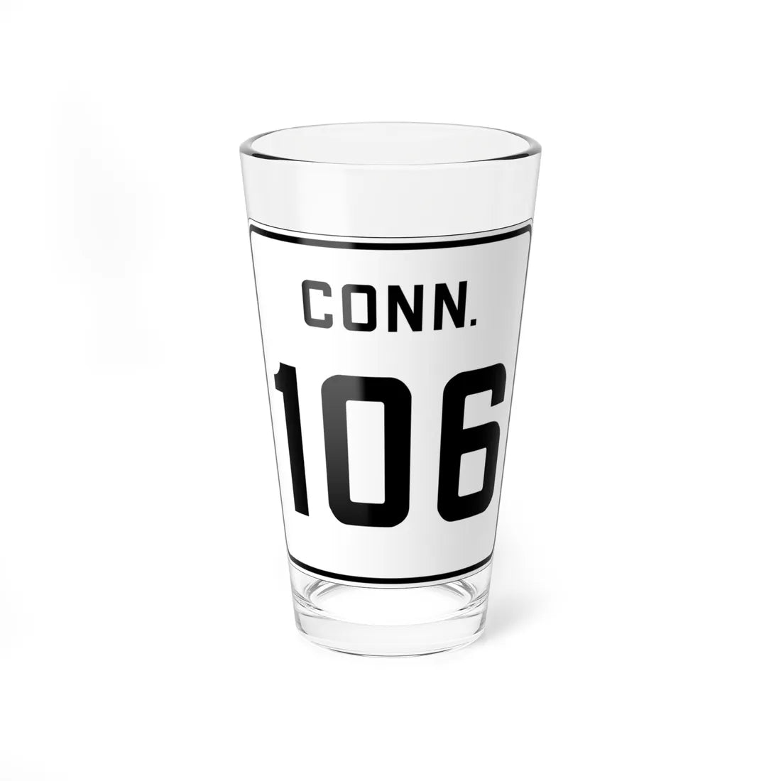 CT 106 1926 (Connecticut) (Road Sign) Pint Glass 16oz 16oz - Go Mug Yourself