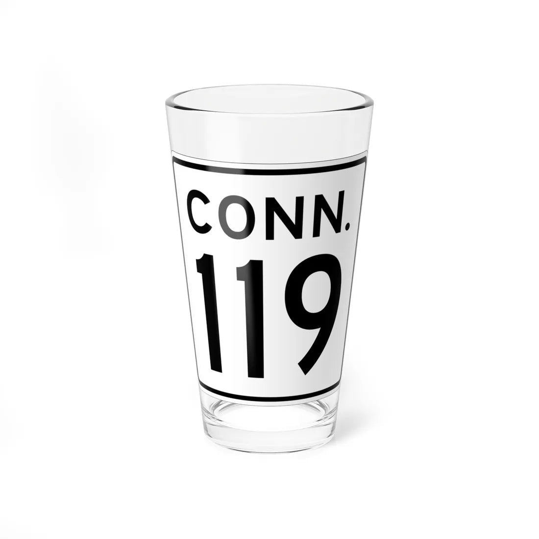 CT 119 1956 (Connecticut) (Road Sign) Pint Glass 16oz 16oz - Go Mug Yourself