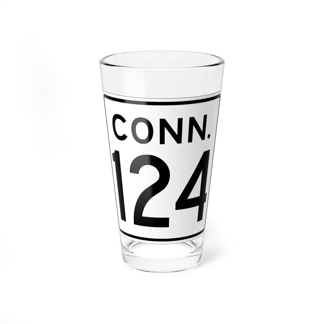 CT 124 1956 (Connecticut) (Road Sign) Pint Glass 16oz 16oz - Go Mug Yourself