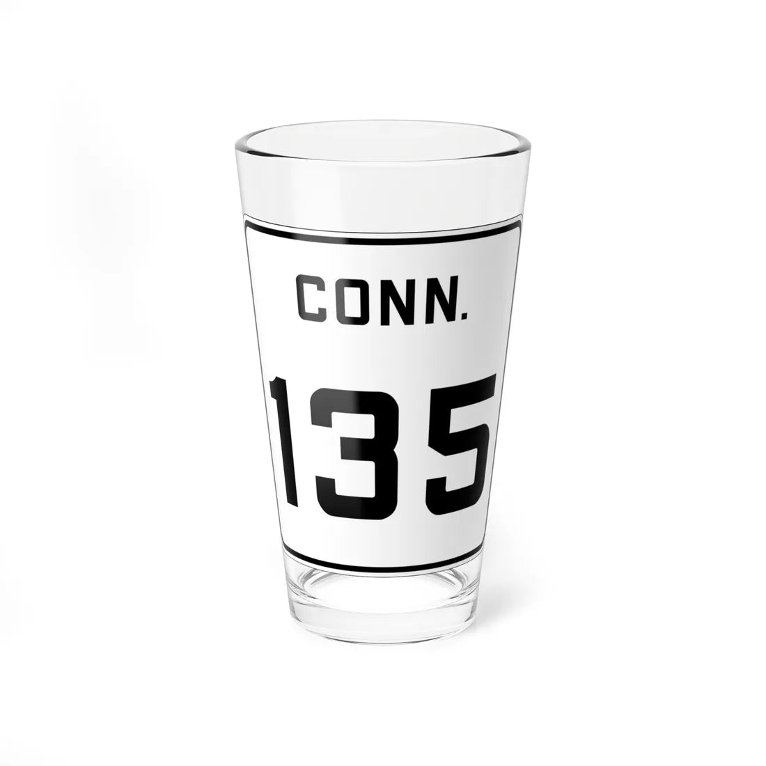 CT 135 1926 (Connecticut) (Road Sign) Pint Glass 16oz 16oz - Go Mug Yourself