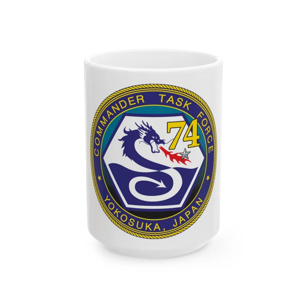 CTF 74 Yokosuka Japan Combined Task Force (U.S. Navy) White Coffee Mug-15oz-Go Mug Yourself