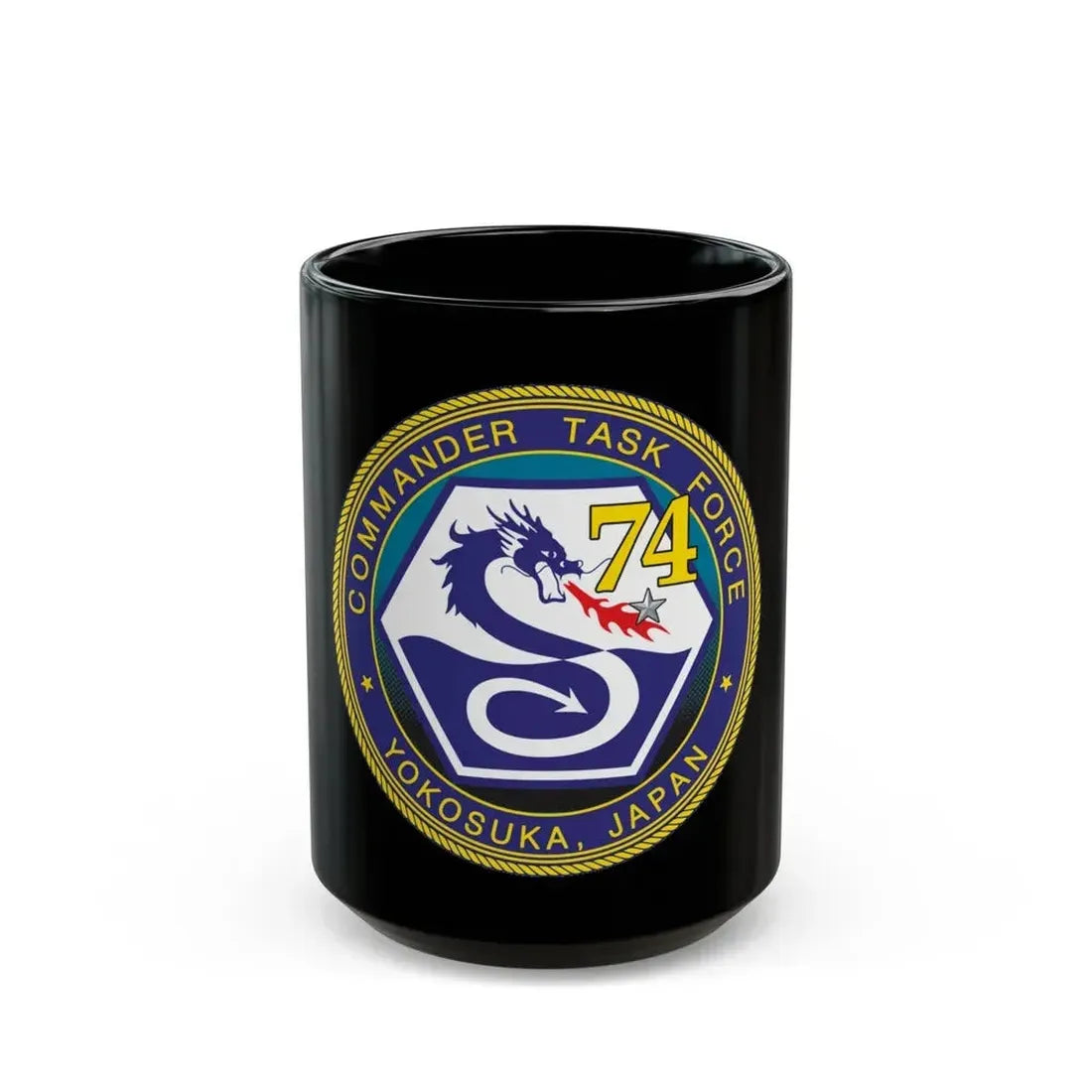 CTF 74 Yokosuka Japan Combined Task Force (U.S. Navy) Black Coffee Mug 15oz - Go Mug Yourself