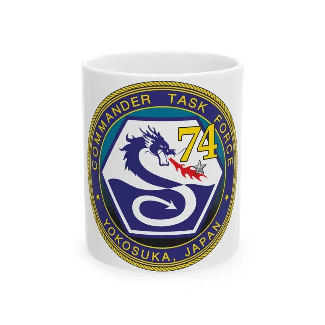 CTF 74 Yokosuka Japan Combined Task Force (U.S. Navy) White Coffee Mug 11oz - Go Mug Yourself