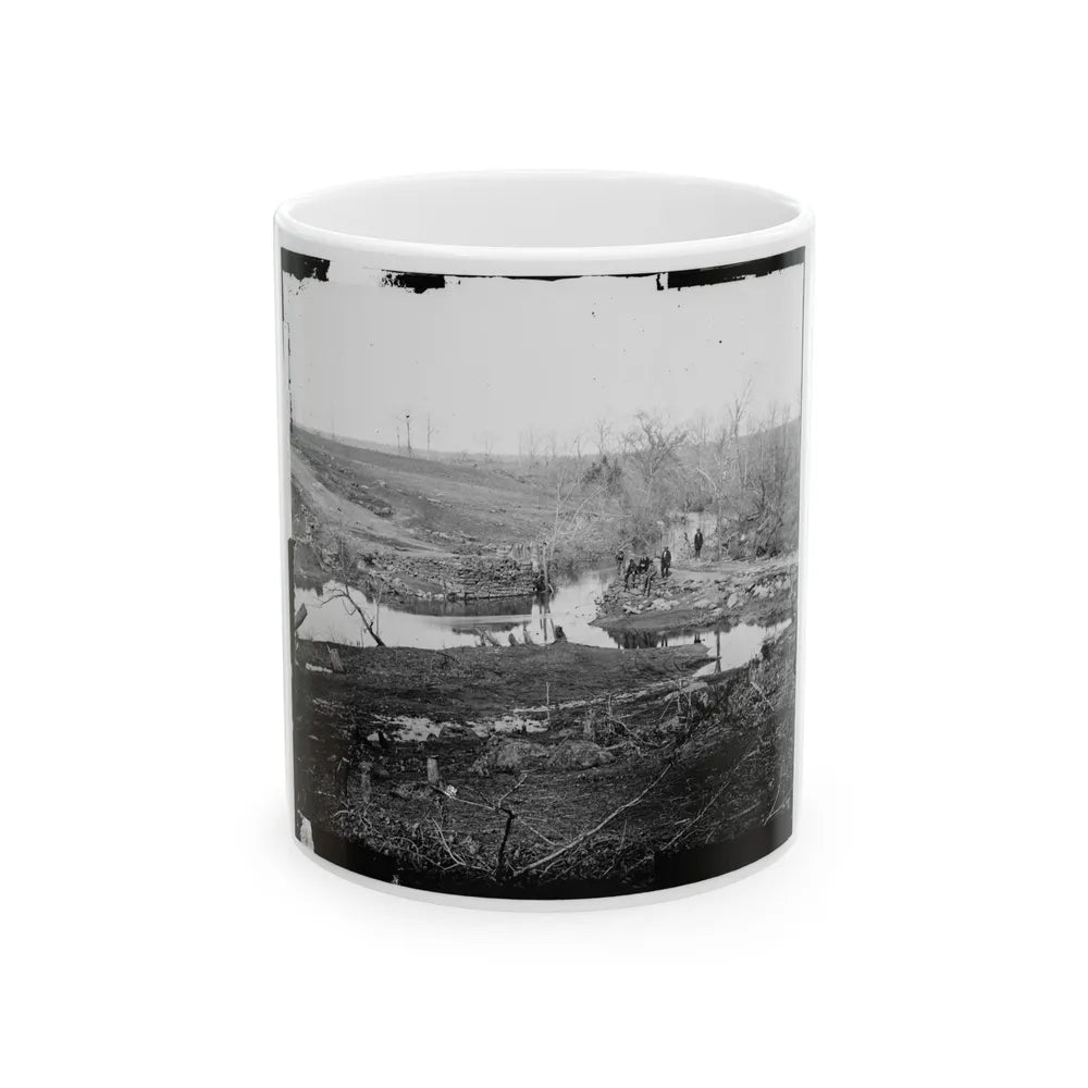 Cub Run, Va. View With Destroyed Bridge (U.S. Civil War) White Coffee Mug-11oz-Go Mug Yourself