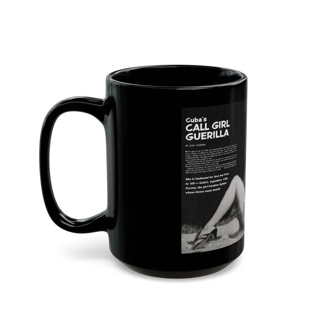 Cuba's Call Girl Guerilla, Adventure, December 1963 - Black Coffee Mug - Go Mug Yourself