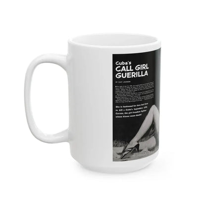 Cuba's Call Girl Guerilla, Adventure, December 1963 - White Coffee Mug - Go Mug Yourself