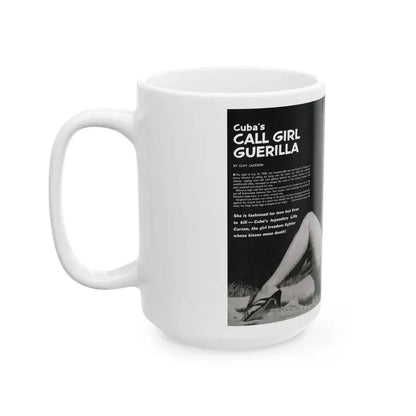 Cuba's Call Girl Guerilla, Adventure, December 1963 - White Coffee Mug - Go Mug Yourself