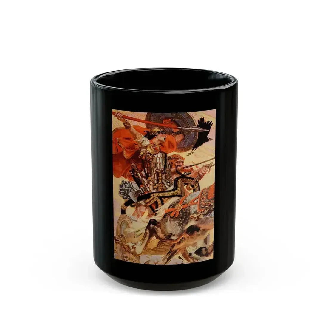 Cuchulain in Battle, The Century Magazine, January 1907 - Black Coffee Mug 15oz - Go Mug Yourself