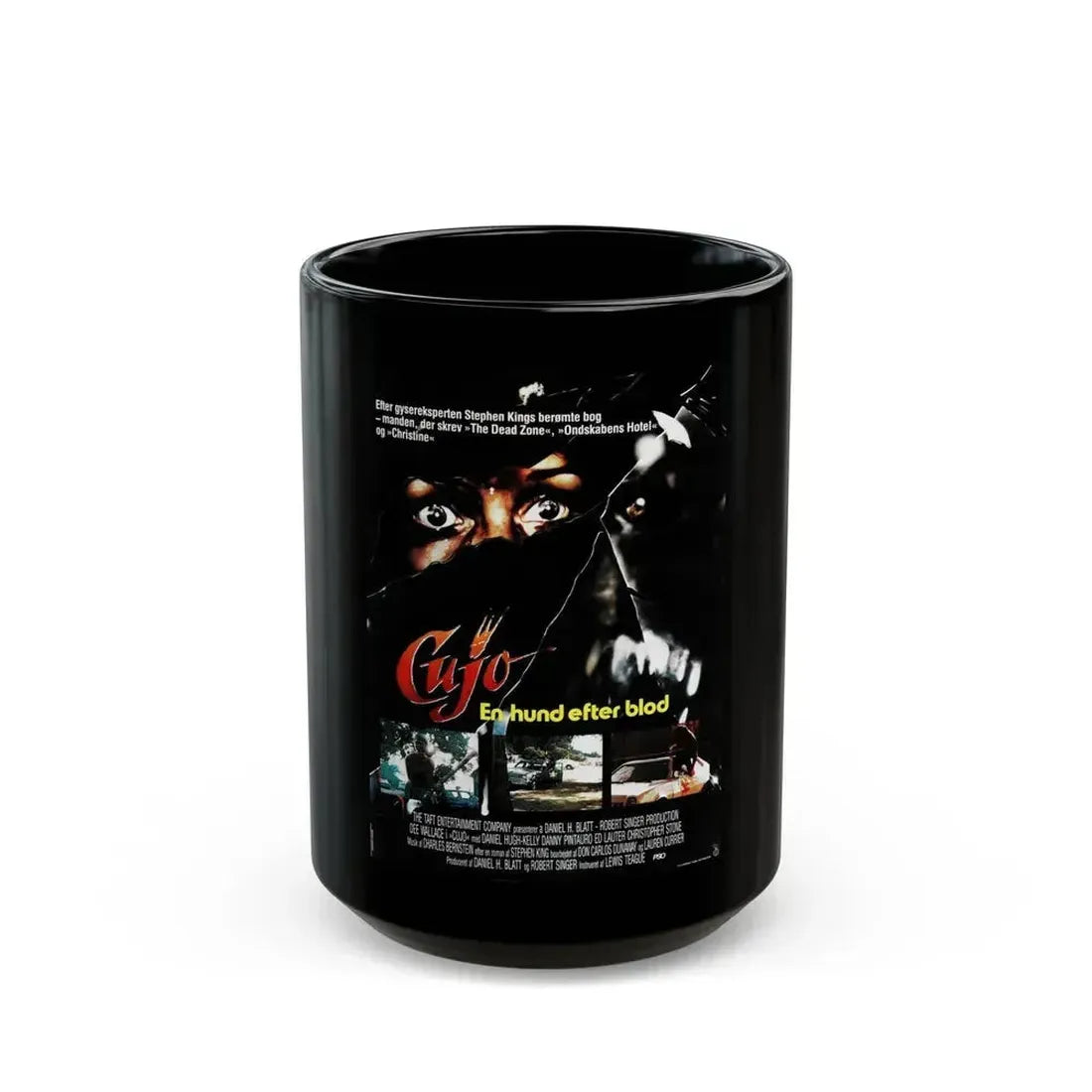 CUJO (DANISH) 1983 Movie Poster - Black Coffee Mug 15oz - Go Mug Yourself