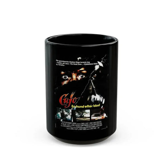CUJO (DANISH) 1983 Movie Poster - Black Coffee Mug 15oz - Go Mug Yourself
