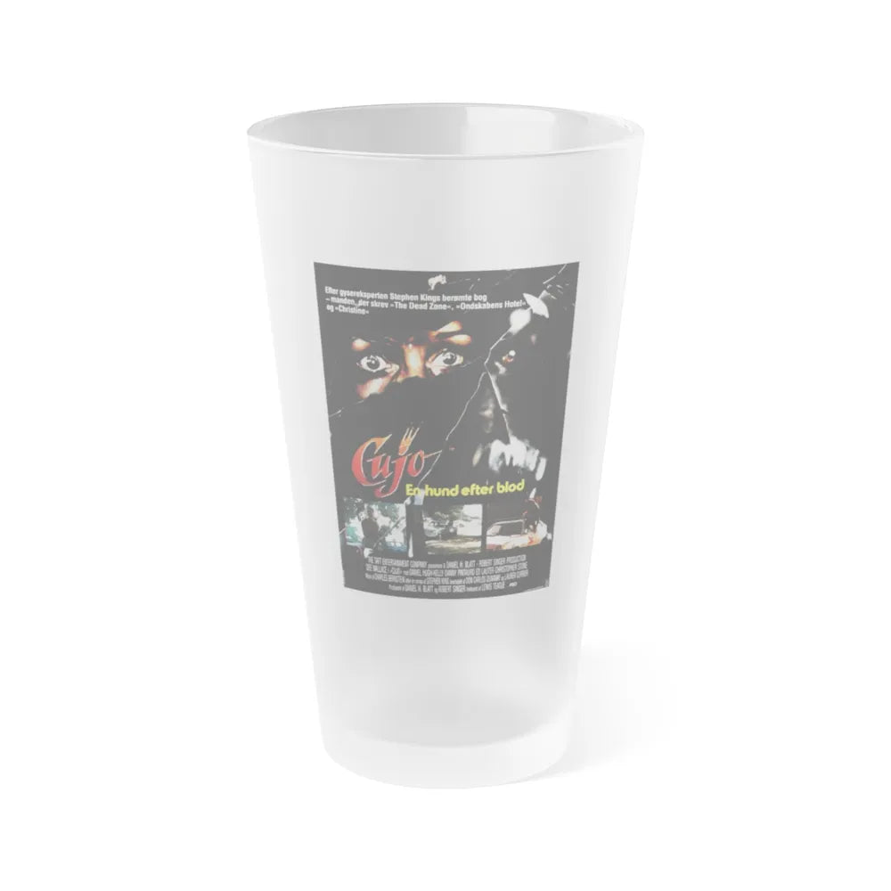 CUJO (DANISH) 1983 Movie Poster - Frosted Pint Glass 16oz-16oz-Frosted-Go Mug Yourself