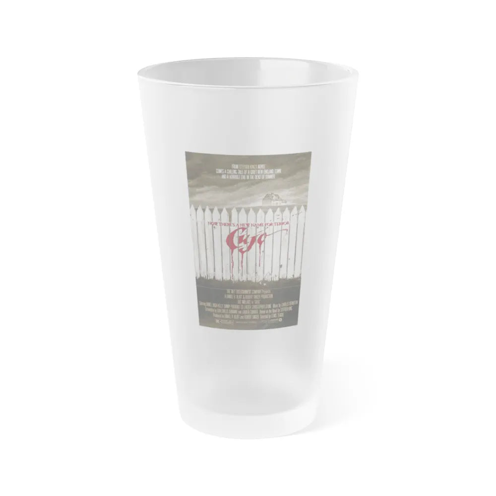 CUJO (TEASER) 1983 Movie Poster - Frosted Pint Glass 16oz-16oz-Frosted-Go Mug Yourself