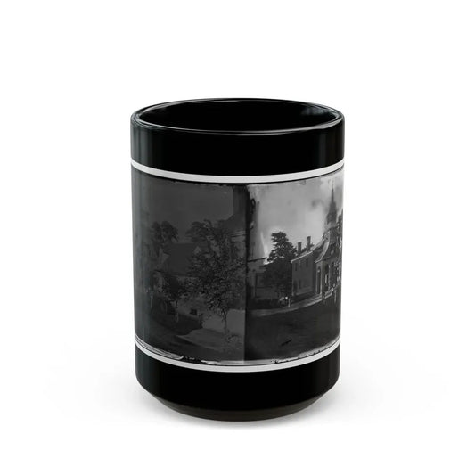 Culpeper Court House, Va.  Court House, With A Group Of Confederates Captured At Cedar Mountain On Balcony (U.S. Civil War) Black Coffee Mug 15oz - Go Mug Yourself