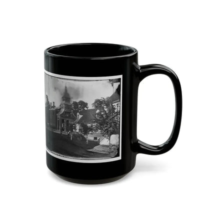 Culpeper Court House, Va.  Court House, With A Group Of Confederates Captured At Cedar Mountain On Balcony (U.S. Civil War) Black Coffee Mug - Go Mug Yourself