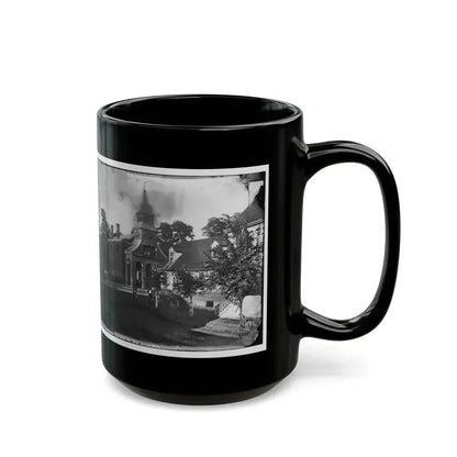 Culpeper Court House, Va.  Court House, With A Group Of Confederates Captured At Cedar Mountain On Balcony (U.S. Civil War) Black Coffee Mug - Go Mug Yourself