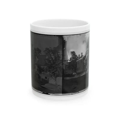 Culpeper Court House, Va.  Court House, With A Group Of Confederates Captured At Cedar Mountain On Balcony (U.S. Civil War) White Coffee Mug 11oz - Go Mug Yourself