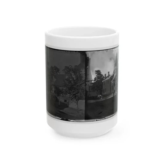 Culpeper Court House, Va.  Court House, With A Group Of Confederates Captured At Cedar Mountain On Balcony (U.S. Civil War) White Coffee Mug 15oz - Go Mug Yourself