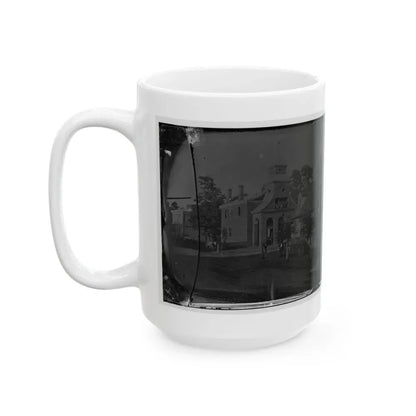 Culpeper Court House, Va.  Court House, With A Group Of Confederates Captured At Cedar Mountain On Balcony (U.S. Civil War) White Coffee Mug - Go Mug Yourself