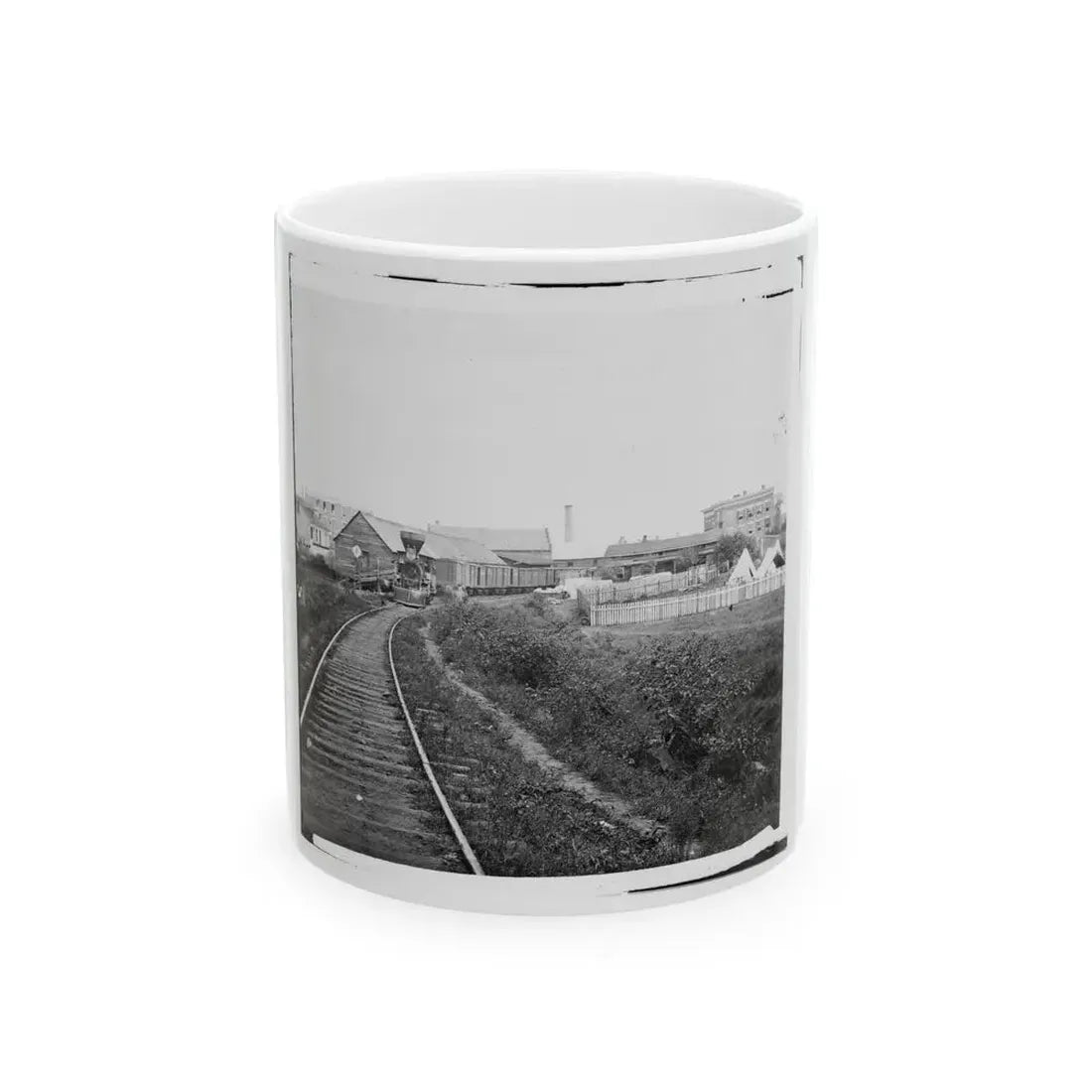 Culpeper Court House, Va. Freight Train On Orange And Alexandria Railroad (U.S. Civil War) White Coffee Mug 11oz - Go Mug Yourself