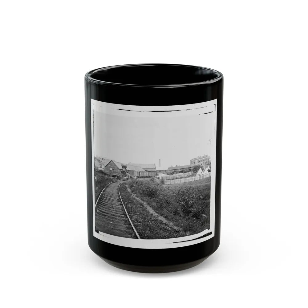 Culpeper Court House, Va. Freight Train On Orange And Alexandria Railroad (U.S. Civil War) Black Coffee Mug-15oz-Go Mug Yourself