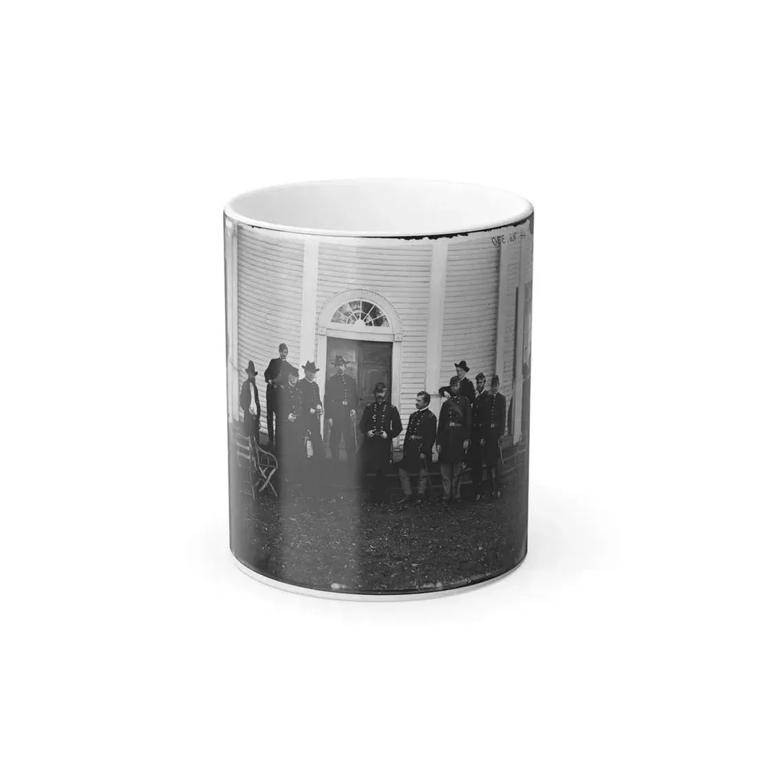 Culpeper, Va. Gen. George G. Meade and Staff on Steps of Wallack's House (U.S. Civil War) Color Changing Coffee Mug 11oz Default Title 11oz - Go Mug Yourself