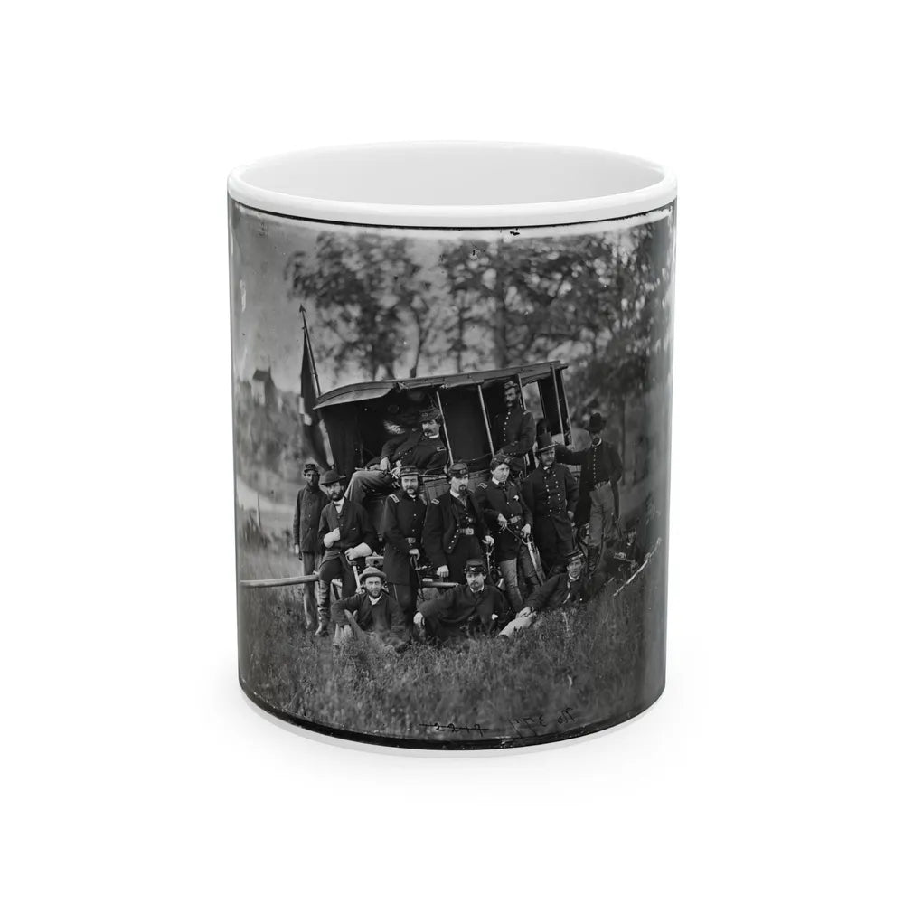 Culpeper, Va. Gen Robert O. Tyler And Staff Of The Artillery Reserve (U.S. Civil War) White Coffee Mug-11oz-Go Mug Yourself