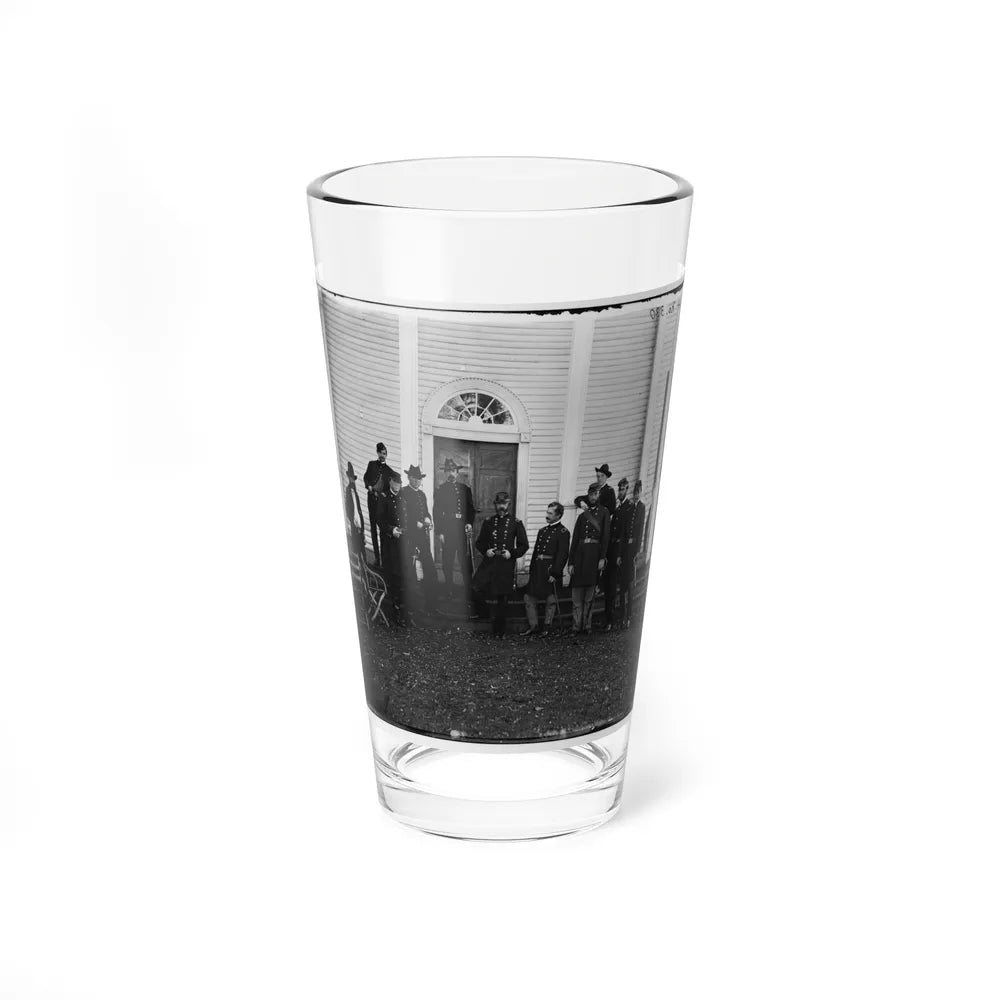 Culpeper, Va. Gen. George G. Meade And Staff On Steps Of Wallack's House (U.S. Civil War) Pint Glass 16oz-16oz-Go Mug Yourself