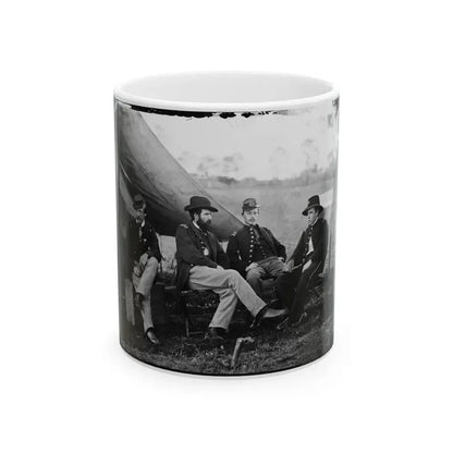 Culpeper, Virginia. Group Of Officers, Headquarters, Army Of The Potomac(2) (U.S. Civil War) White Coffee Mug 11oz - Go Mug Yourself