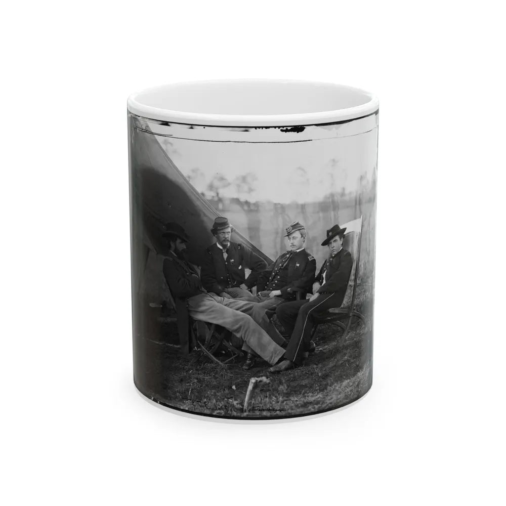 Culpeper, Virginia. Group Of Officers, Headquarters, Army Of The Potomac (U.S. Civil War) White Coffee Mug-11oz-Go Mug Yourself