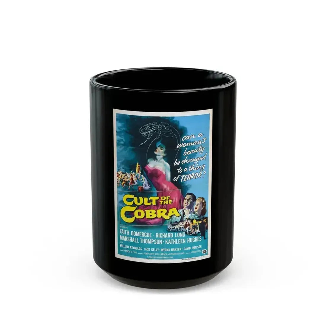 CULT OF THE COBRA 1955 Movie Poster - Black Coffee Mug 15oz - Go Mug Yourself