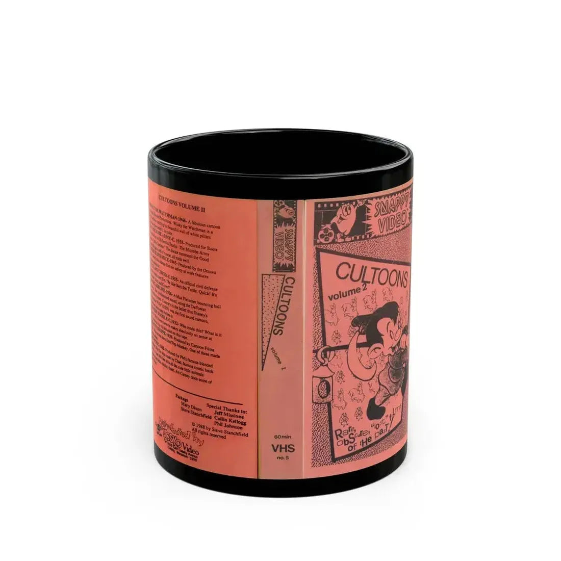 CULTOONS VOLUME 2 (VHS COVER) - Black Coffee Mug 11oz - Go Mug Yourself