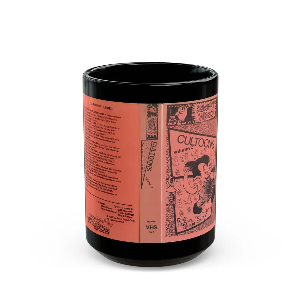 CULTOONS VOLUME 2 (VHS COVER) - Black Coffee Mug-15oz-Go Mug Yourself