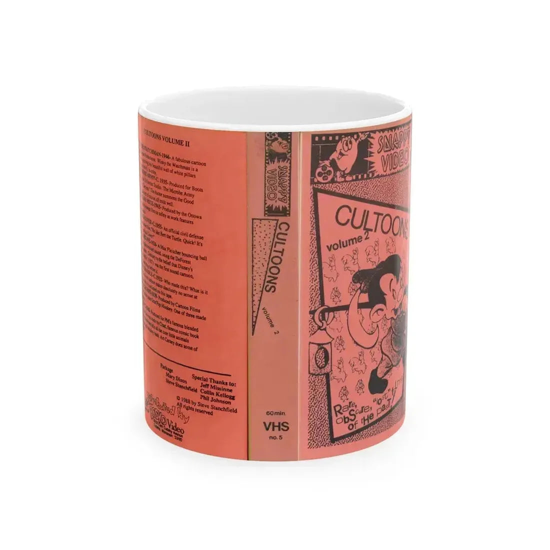 CULTOONS VOLUME 2 (VHS COVER) - White Coffee Mug 11oz - Go Mug Yourself