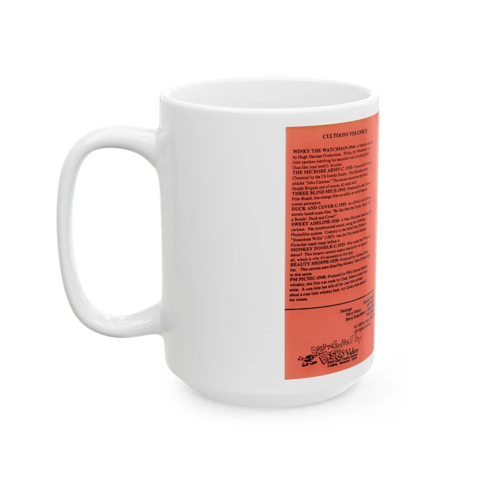 CULTOONS VOLUME 2 (VHS COVER) - White Coffee Mug-Go Mug Yourself