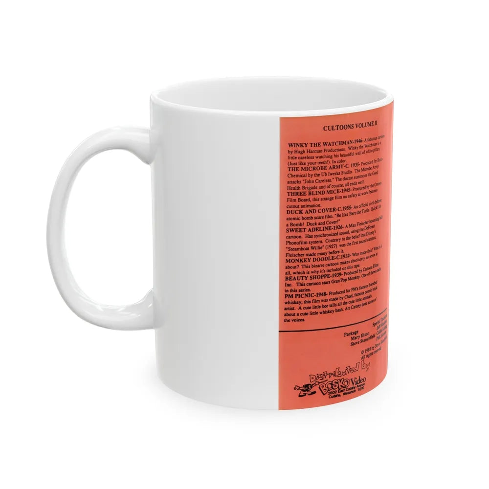 CULTOONS VOLUME 2 (VHS COVER) - White Coffee Mug-Go Mug Yourself