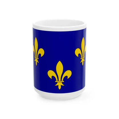 Cultural flag of Ile-de-France (France) White Coffee Mug 15oz - Go Mug Yourself