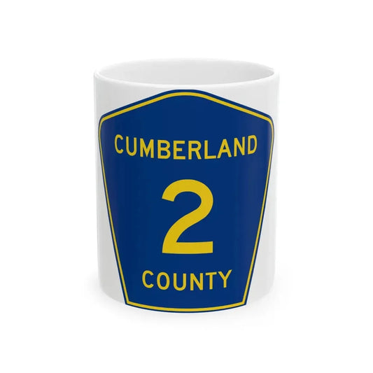 Cumberland County 2 (Illinois) (Road Sign) White Coffee Mug 11oz - Go Mug Yourself