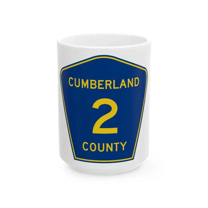 Cumberland County 2 (Illinois) (Road Sign) White Coffee Mug 15oz - Go Mug Yourself