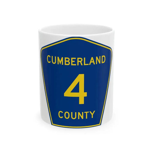 Cumberland County 4 (Illinois) (Road Sign) White Coffee Mug 11oz - Go Mug Yourself