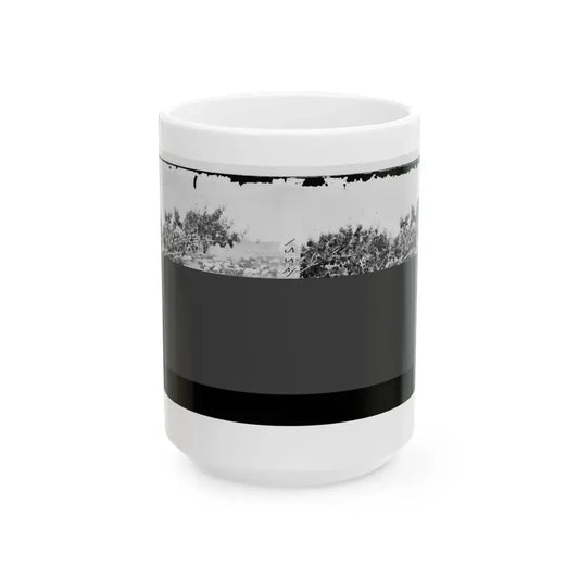 Cumberland Landing, Va. Federal Encampment; View From Tree (U.S. Civil War) White Coffee Mug 15oz - Go Mug Yourself