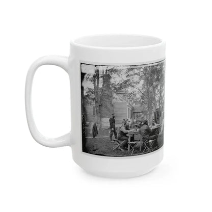 Cumberland Landing, Va. Secret Service Men At Foller's House (U.S. Civil War) White Coffee Mug - Go Mug Yourself