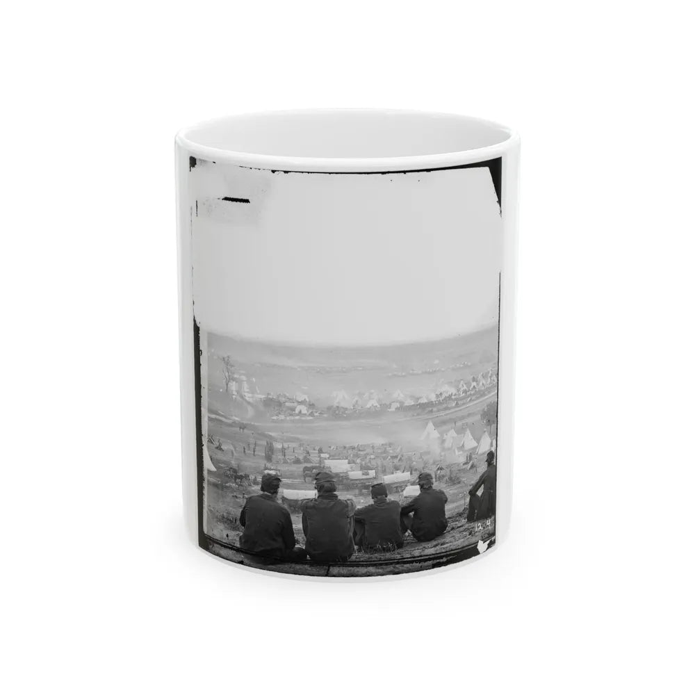 Cumberland Landing, Va. Federal Encampment On Pamunkey River, Va.; Another View (U.S. Civil War) White Coffee Mug-11oz-Go Mug Yourself