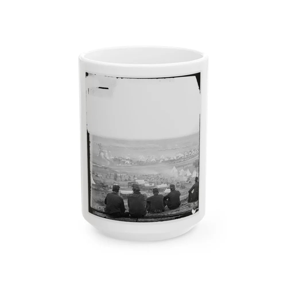 Cumberland Landing, Va. Federal Encampment On Pamunkey River, Va.; Another View (U.S. Civil War) White Coffee Mug-15oz-Go Mug Yourself