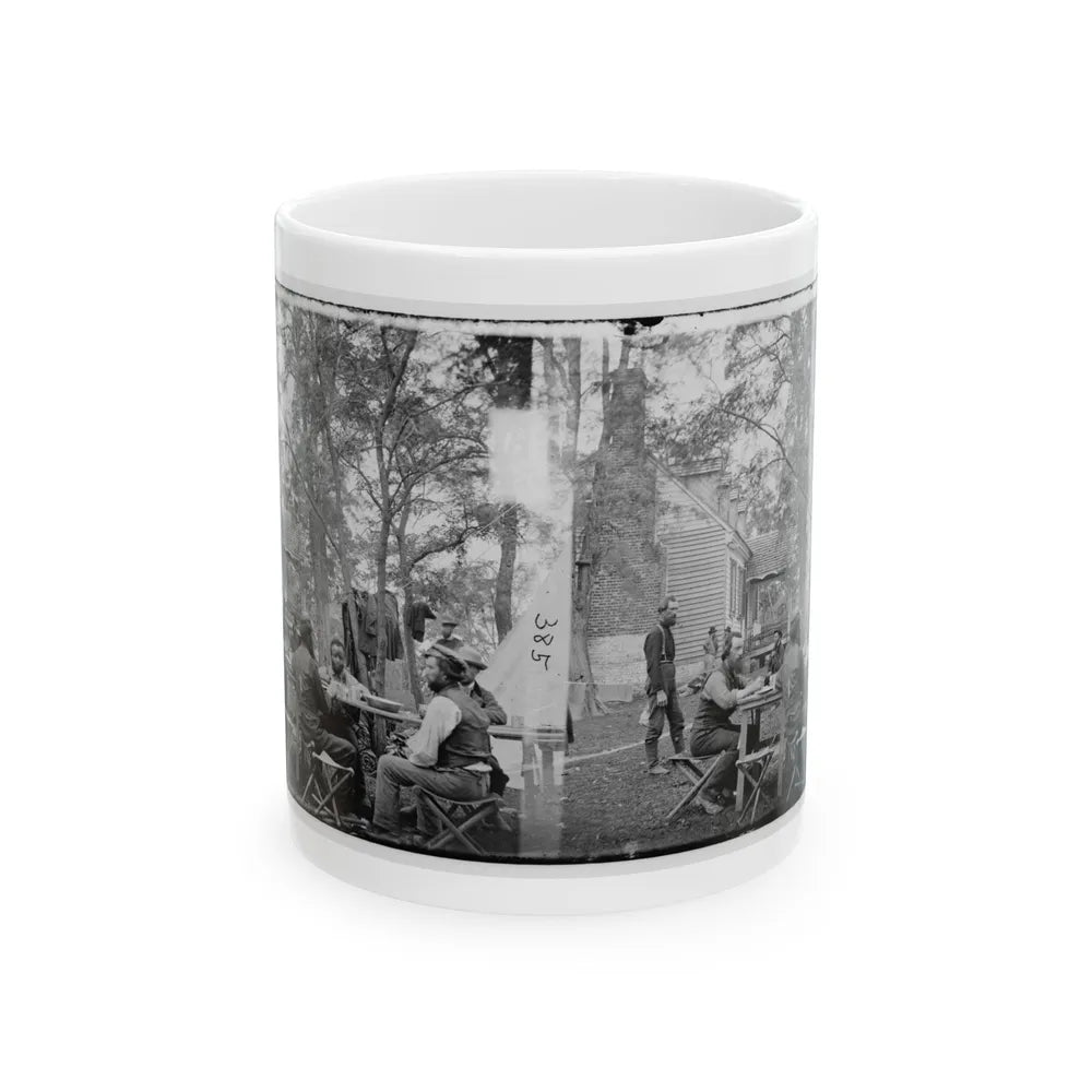 Cumberland Landing, Va. Secret Service Men At Foller's House (U.S. Civil War) White Coffee Mug-11oz-Go Mug Yourself